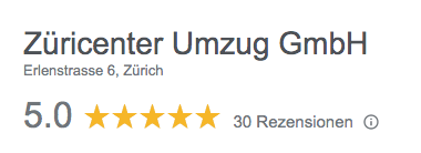 Kundenbewertungen-Google-Bewertung-Bewertungen-Zuericenter-Umzug-GmbH